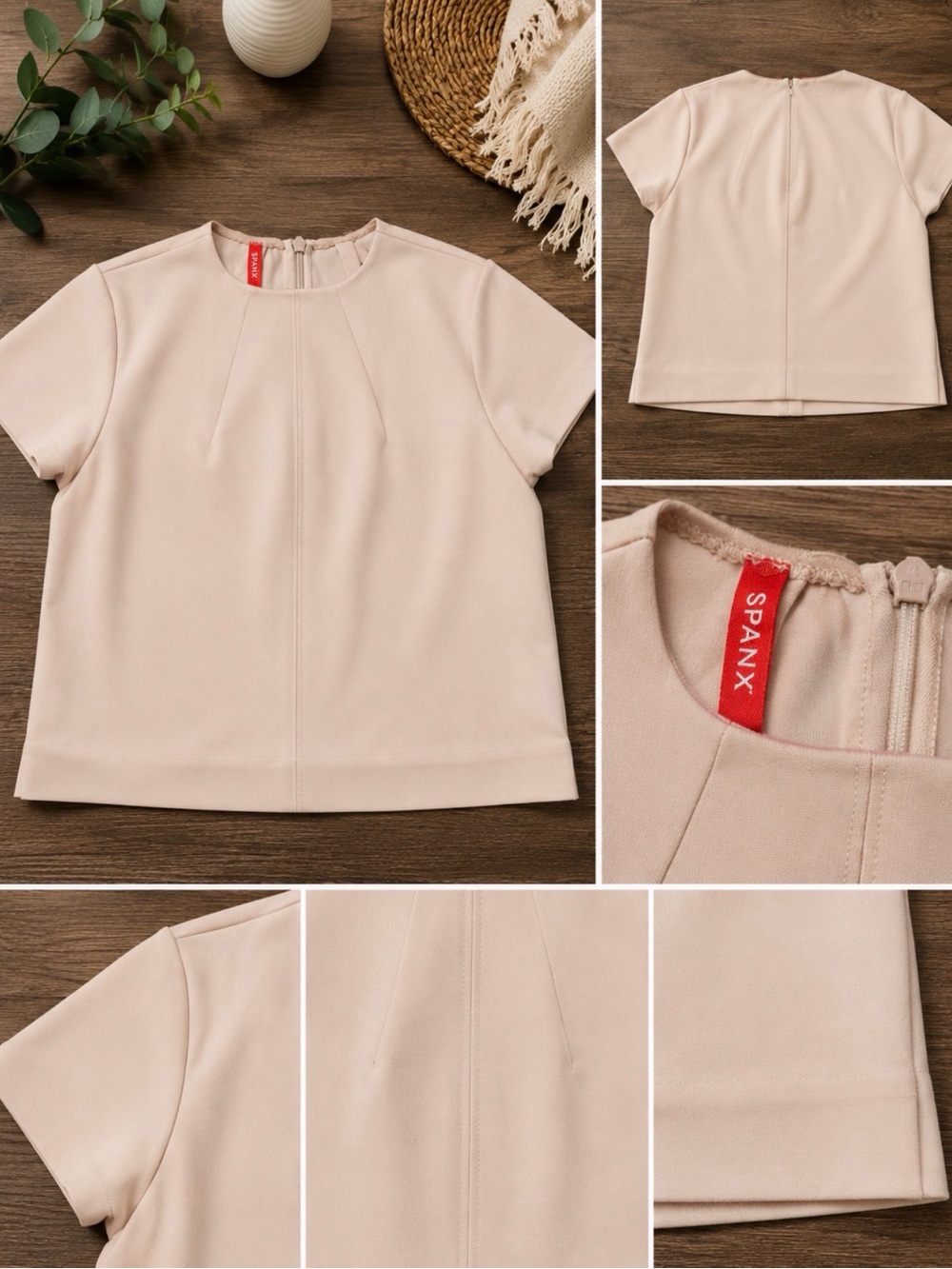 SPANX Short Sleeve Crewneck Top in Blush